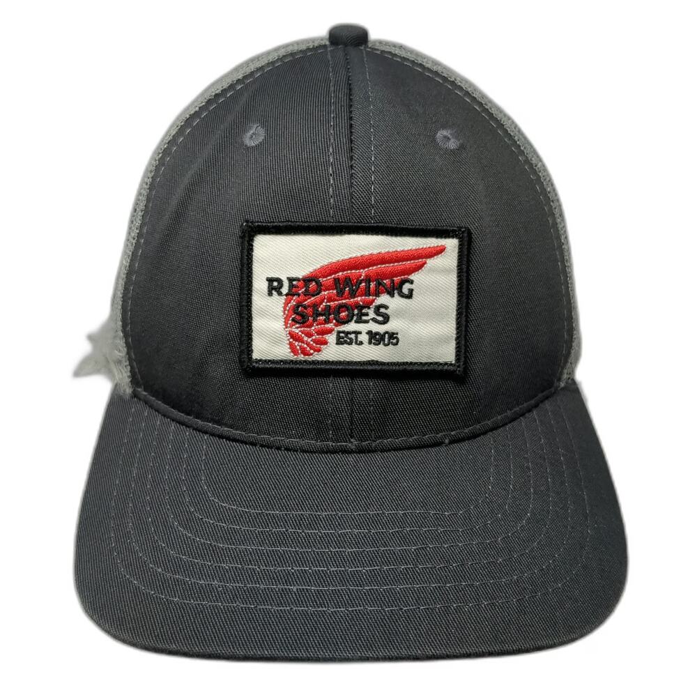 Red Wing Shoes Trucker Hat Gray One Size Mesh Back Snapback 1905 Logo Patch